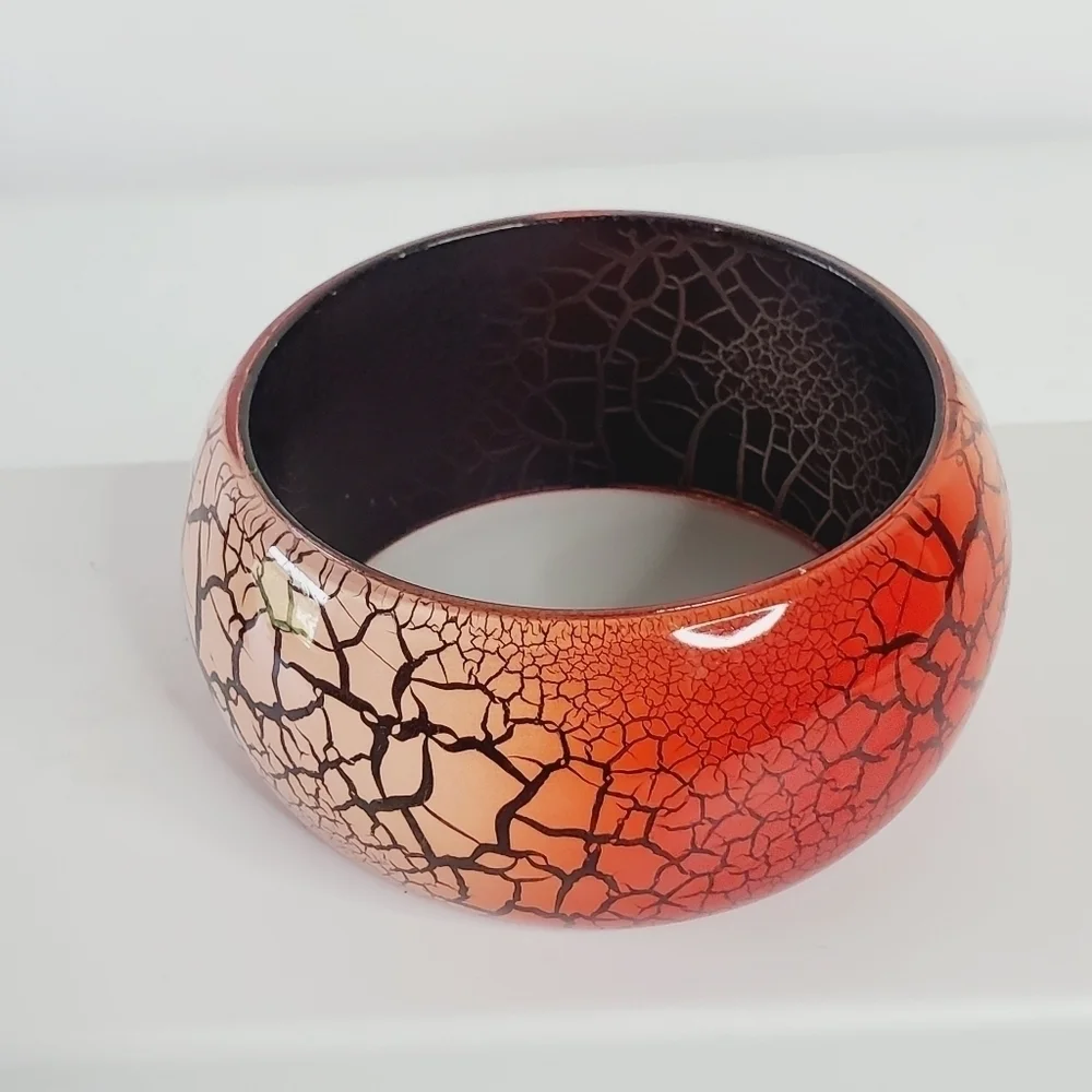 Wide‎ Chunky Bangle Slip-on Abstract Branch Design Bangle